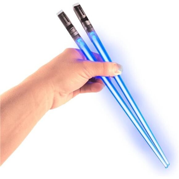 Light Sabert Chop Sticks LED Glowing Reusable Sushi Noodles Chinese Blue - Picture 2 of 7